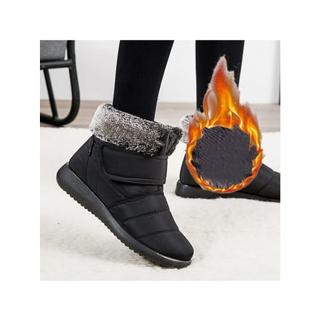

Ymiytan Womens Snow Boots Outdoor Warm Slip On Winter Booties Anti-Slip Comfort Shoes
