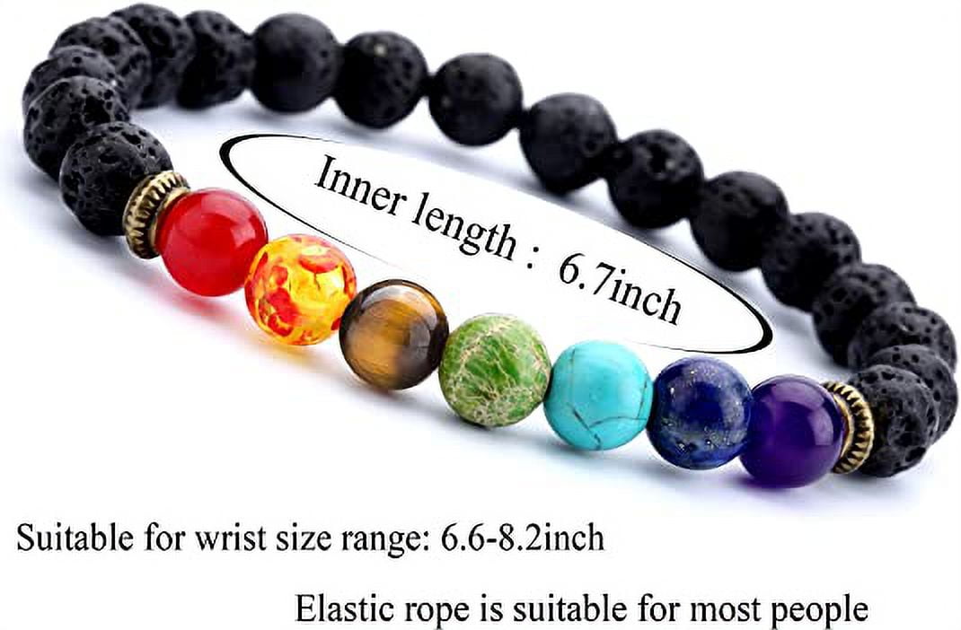 8mm Lava Rock & Zircon Bracelet For Men & Women – Aromatherapy Essential Oil Diffuser & Stylish Accessory