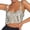 A-Silver352, variant on Women's Sparkling Rhinestone Camisole Sweetheart Neck Cropped Top Eye-Catching Glam Party Shirt