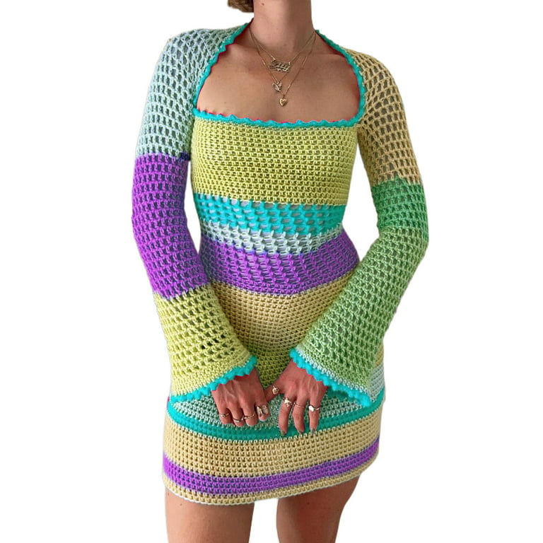 Premium Patchwork Crochet Knitted Dress