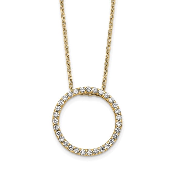Auriga Fine Jewelry 14K Yellow Gold 1.5 mm Lab Grown Diamond Circle Necklace for Women 18"