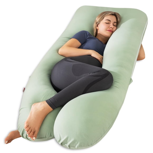 Almohada de embarazo Meiz en forma de U con funda de rayón