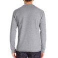 thumbnail image 3 of Camisa de manga larga ajustada para hombre, de color gris claro, con cuello redondo y detalle de botones, ideal para la oficina, para otoño, 3 of 5