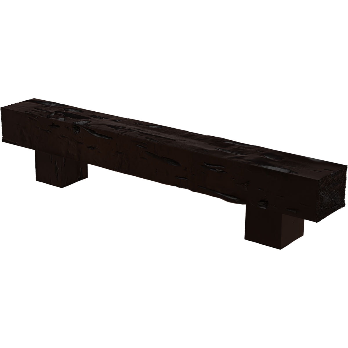 Ekena Millwork 4"H x 6"D x 60"W Pecky Cypress Faux Wood Fireplace Mantel Kit w/ Alamo Corbels, Premium Mahogany