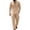 Khaki, variant on Miqool Mens 2 Piece Outfits Linen Stand Collar Long Sleeve Shirt Loose Workwear Pants Matching Set Casual Loungewear Tracksuit S‑3XL
