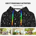 thumbnail image 4 of Fotbe Space Galaxy Pattern Womens Long Sleeve Hoodie, Pullover Hooded Sweatshirt, Kangaroo Pocket Hoodie with Eye-catching Drawstrings-Small, 4 of 7