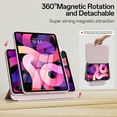 thumbnail image 4 of DWPSG for iPad (A16) 11th Generation 11 Inch 2025/ 10th Generation 10.9 Inch 2022 Hybrid Case with Pencil,Holder,Detachable Magnetic Cover, Y-Fold,Clear Hard Back,Pink, 4 of 9