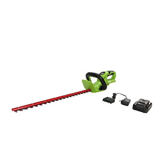 Greenworks 24V 22" Hedge Trimmer with Rotating Handle, 1.5Ah USB Battery and Charger Included