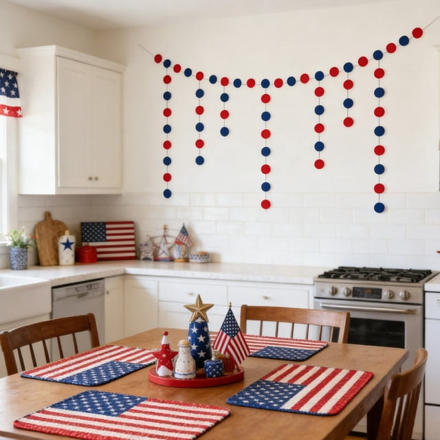 Linnome Independence Day Paper Streamer Colorful Festival Ribbon for Home Party Patriotic Scene Layout Decor