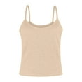 thumbnail image 7 of VISALY Women Plus Size Fashion Sleeveless Tops Slim Fit Vest Summertank Top Casual Tops, Plus Size Tops, Underwear Camisoles (Khaki, XXL), 7 of 7