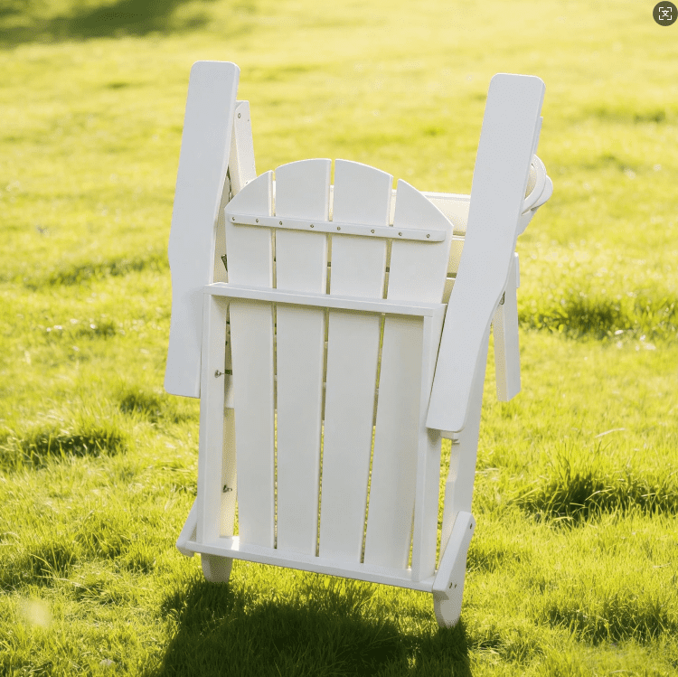 FHFO Outdoor Adirondack Chair,Weather Resistant Plastic Resin Chair for Outside Deck Garden Backyard Balcony(White)