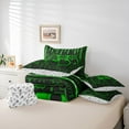 thumbnail image 5 of Homewish Boys Game Console Bedding Comforter Set 7pcs, Futuristic Stripes Abstract Queen Bedding Sets, Green Modern Gamepad Reversible Queen Sheet Sets, Microfiber Bedroom Decor, 5 of 7