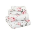 thumbnail image 1 of EnvioHome Ensemble de Draps en Flanelle, 100 % Coton – Draps en Flanelle Doux Brossés des Deux Côtés Jumeau - 3 Pcs, Floral Rose, 1 of 7