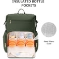 thumbnail image 3 of Diaper Bag Backpack for Mom/Dad with Changing Pad, Multi-Function Neoprene Large Newborn Baby Maternity Bags Travel Tote with Insulated Pockets Green, 3 of 10