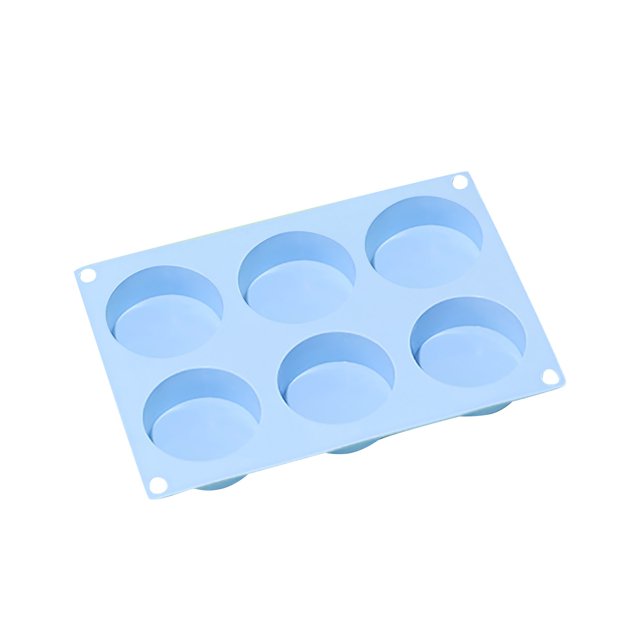 Molde de silicona para Tartas, redondo, cilíndrico, 6 agujeros, hecho a mano, molde para jabones, resistente a altas temperaturas, DIY