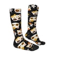 thumbnail image 3 of Easygdp Cat Skulls and Flowers Soccer Socks Sport Knee High Socks Calf Compression Athletic Socks for Men and Women, 3 of 9