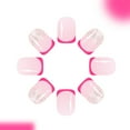 thumbnail image 4 of Square Fake Nails Acrylic Press on Nails Glitters False Nails with Designs Rose Full Covers French Tip Glues on Nails, 4 of 8
