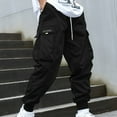 thumbnail image 1 of KIHOUT Mens Cargo Pants Casual Jogger Multi Pockets Drawstring Outdoor Hiking Loose Foot Binding Sweatpants, 1 of 5