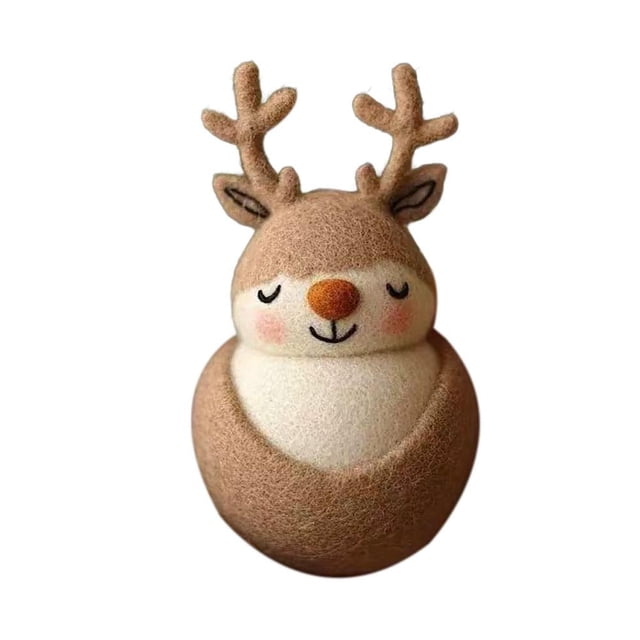 Handmade Christmas Deer Crafts Wool Felting Animals Kit Deer Handcraft for DIY Gifts Handmade Holiday