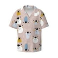 thumbnail image 3 of Goofa Cute Hand Drawn Bear Printed Men's Casual Short-sleeved Shirt,Lightweight Breathable Button-down,Summer Casual men's top,Versatile Fashion shirt-3X-Large, 3 of 7