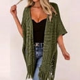 thumbnail image 2 of Casual Sheer Knit Beach Cover Up For With Fringed Design Lightweight Swimwear Sarong For Outdoor Holidays And Sun, 2 of 5