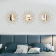 thumbnail image 6 of 3 Pack Metal Mirrors for Wall Sunburst Wall Mirrors Home Décor Decorative Hanging Wall Art for Living Room Bedroom Entryway (Gold Crystal, Sunburst), 6 of 7