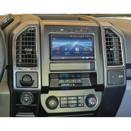PAC - Integrated Radio Replacement Dash Kit with Climate and Steering Wheel Controls for Select Ford F-Series Trucks - Black