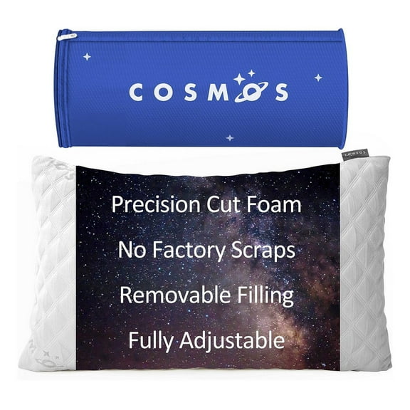1 PCS Queen Size Cooling Luxury Hotel Quality Bed Pillow with Adjustable Removable Precision-Cut Memory Foam for Side, Back, and Tummy Sleepers, Bamboo Cover Included