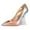 Champagne Changing, variant on FSJ Women Graceful Pointed Closed Toe Pumps Chic Transparent Chunky High Heel Slip On Office Formal Wedding Party Dress Shoes Size 8 Multicolor Rhinestones