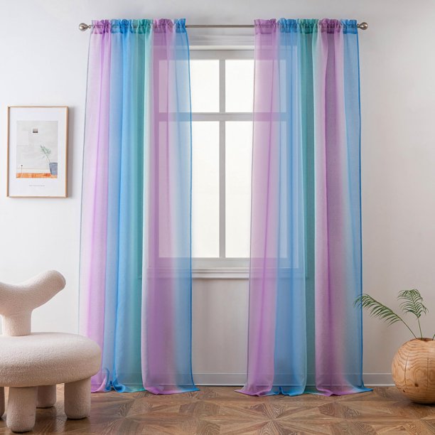Cortina Yancorp Transparente Ombre 132x244 cm Lino 1 Panel
