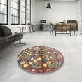 thumbnail image 4 of Ahgly Company Machine Washable Indoor Round Contemporary Cherry Red Area Rugs, 8' Round, 4 of 7