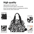 thumbnail image 4 of Herdesigns Football Black And White Insulated Lunch Bag for Women Men Adults Large Reusable Lunch Box Leakproof Portable Cooler Tote Bags with Adjustable Shoulder Strap, 4 of 6