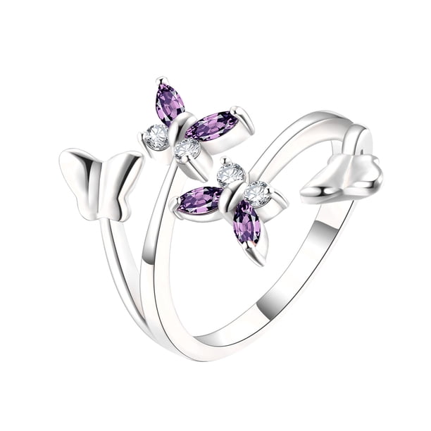 Anillos para mujer, regalos para mujer, joyería de moda para mujer, anillo de diamante azul, joyería para mujer, regalo, pulsera
