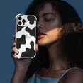 thumbnail image 5 of Compatible with iPhone 12 Pro Max Phone Case for Women, Transparent Shell Four Corner Protection Edge with Cute Cow Print Design, Lens Edge Raised Protection for iPhone 12 Pro Max 6.7"-Black, 5 of 12