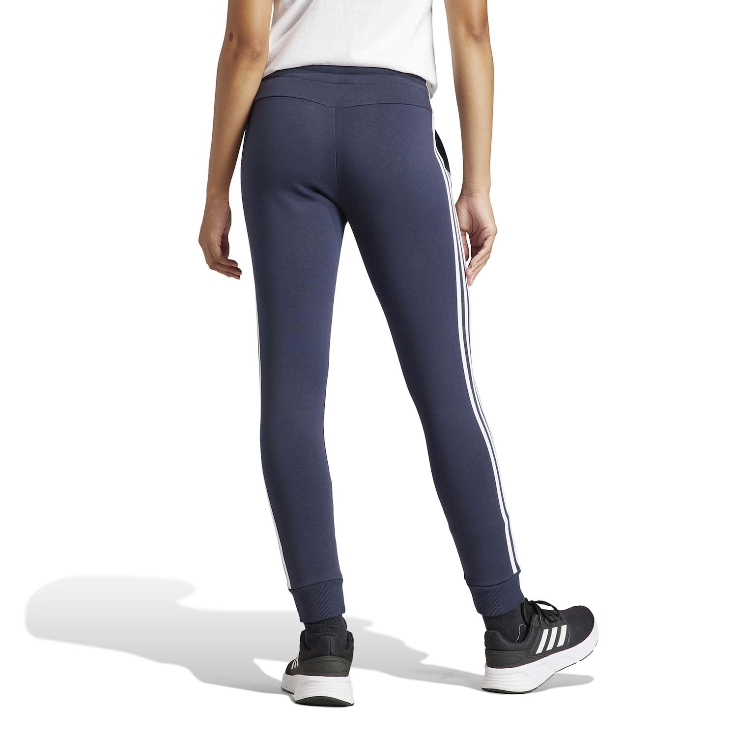 Women's adidas Sportswear Essentials 3-Stripes Fleece Pants Color: Pastel Pink Size: X SMALL