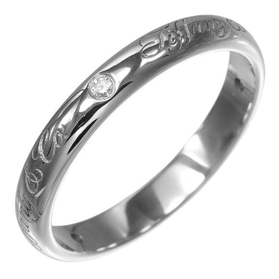Pre-Owned Tiffany & Co. Notes Lucida Ring, Size 12, Platinum 950, 3 Diamonds, Approx. 4.1g.