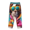 thumbnail image 3 of Lsque Colorful Sunglasses Dog Print Women's Pajama Pants, Lounge Pant - Comfortable Home Wear,Elastic Waistband, Stylish Design-Medium, 3 of 9