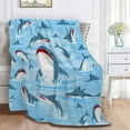 thumbnail image 5 of Cute Sharks Blanket Gifts for Girls Boys Women - Super Soft Cozy Warm Throw Sheet for Couch Bed Sofa Office Decor All Season 50"x60" for Teens, 5 of 6