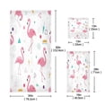 thumbnail image 3 of 3 Piece Bath Towels Set Bath Towel, Hand Towel and Face Towel for Bathroom, Gym, Hotel Cute Flamingo Pattern, 3 of 8