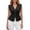 Black, variant on LEAVINGSUO Denim Tank Tops for Women Ruffle Casual V-Neck Button Front Slim Pleated Sleeveless Black S