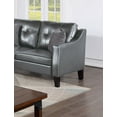 thumbnail image 4 of Contemporary 2pc Sofa Set Gel Leatherette Sofa Loveseat Gray Tufted Couch Pillows Living Room Furniture, 4 of 8