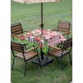 thumbnail image 3 of Outdoor Tablecloth with Umbrella Hole and Zipper, Valentine's Day Square Table Cloth 54x54 Inch Waterproof Tablecloth, Funny Dogs Love Roses Spring Pink Plaid Picnic Table Cover for Patio Camping, 3 of 7