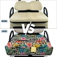 thumbnail image 6 of COEQINE Golf Cart Seat Cushion Cover, Portable Design Folds with Handle, Universal Fit 51.2x30.3", Quilted with 4 Pockets, for 2/4 Person Seats, Tropical Hibiscus Leaf Leopard Print, 6 of 8