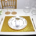 thumbnail image 4 of Balsa Circle 6 Pieces Gold 16" Rectangle Glitter Faux Leather Placemats Party Decor, 4 of 8