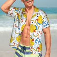 thumbnail image 7 of Logiee Ducks and Anchors Print Mens Hawaiian Shirts,Loose-Fit Short Sleeve Button Down Tropical Aloha Beach Shirt,Summer Vacation Wedding Tops,X-Large, 7 of 7