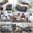 thumbnail image 5 of 3 Piece Black Boho Duvet Cover Set Queen Size,Microfiber Comforter/Quilt Cover with Corner Ties and 2 Pillowcases,Retro Farmhouse Neutral Abstract Geometric All Season Bedding with Zipper Closure, 5 of 8