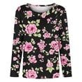 thumbnail image 5 of DDAPJ pyju Boho Floral Tops for Women 2026 Trendy 3/4 Sleeve Dressy Casual Shirts Loose Fit Work Blouses Graphic Tees Comfy Summer Beach Outfits Dark Pink S, 5 of 6