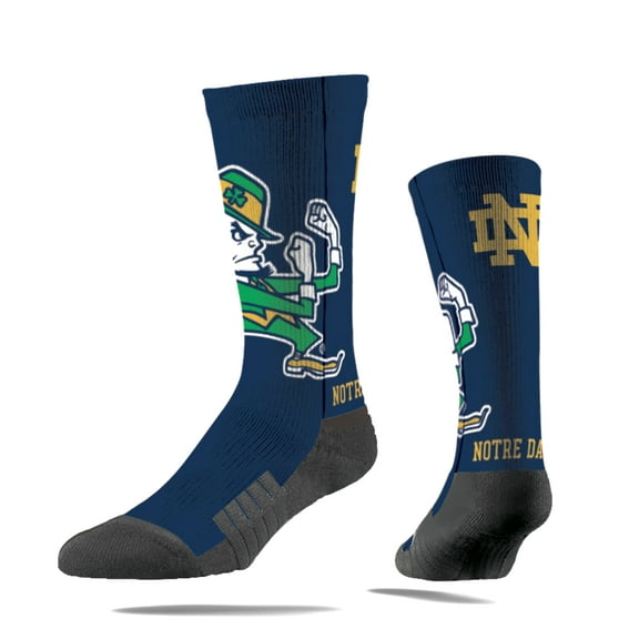 Strideline Notre Dame Fight Irish Mascot NCAA Licensed Crew Socks - Blue (S)