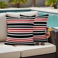 thumbnail image 2 of 2 Pack Outdoor Waterproof Throw Pillows, Black Red Contrast Monochromatic Tones Decorative Square Pillow Case Patio Pillows for Chair Couch Sofa 18x18in, 2 of 9