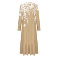 thumbnail image 4 of Fnooota Womens Maxi Dresses, Casual Crew Neck Long Sleeve Spring Fall Party Dress Khaki Size S, 4 of 4